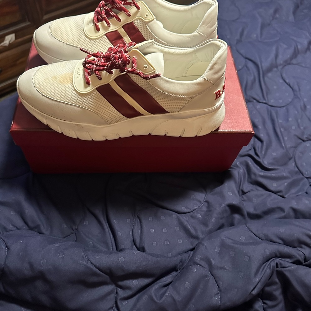 White and Red Sneakers